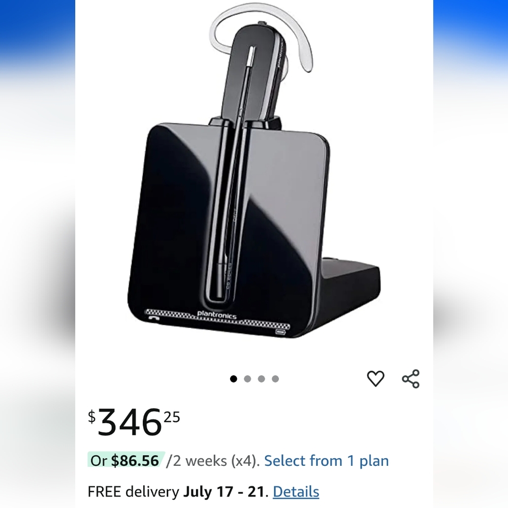 Plantronics Black Convertible Headset